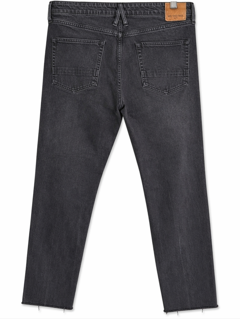 Free People We The Free Black Distressed Skinny Jeans Low Rise Size 31 Raw Hem - Picture 5 of 16
